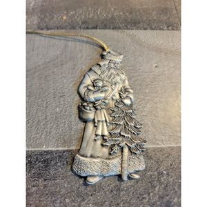 Metal Avon 1993 Santa tree toy ornament xmas